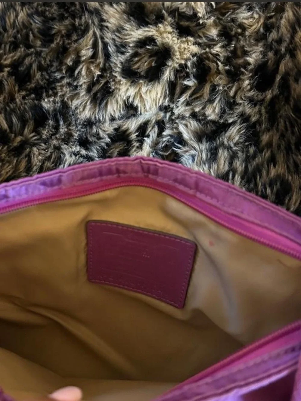 Coach dark Pink/bright purple   Signature Nylon Crossbody Bag